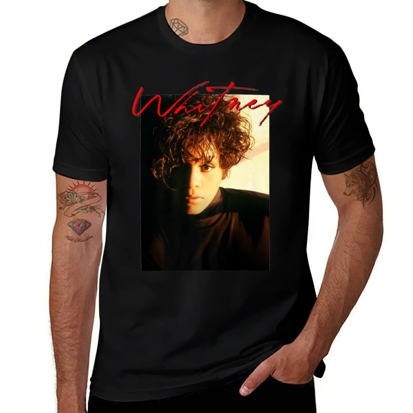 Logo Script Men And Women Whitney T-Shirt Soft Durable Cotton T-Shirt