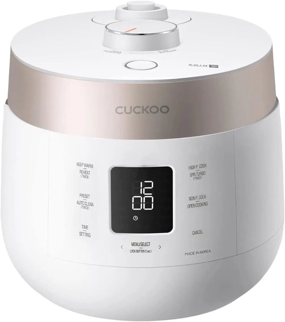 CUCKOO HP Twin Pressure Rice Cooker 16 Menu Options: White, GABA, Veggie,Porridge,& More,Fuzzy Logic Tech,Energy Saving, 10 Cups