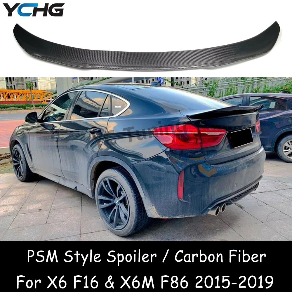 

X6 F16 PSM Style Carbon Fiber Rear Trunk Spoiler Wing For BMW X6 f16 & X6M F86 35i 50i 35d 40d 30d 25d 2015-2019