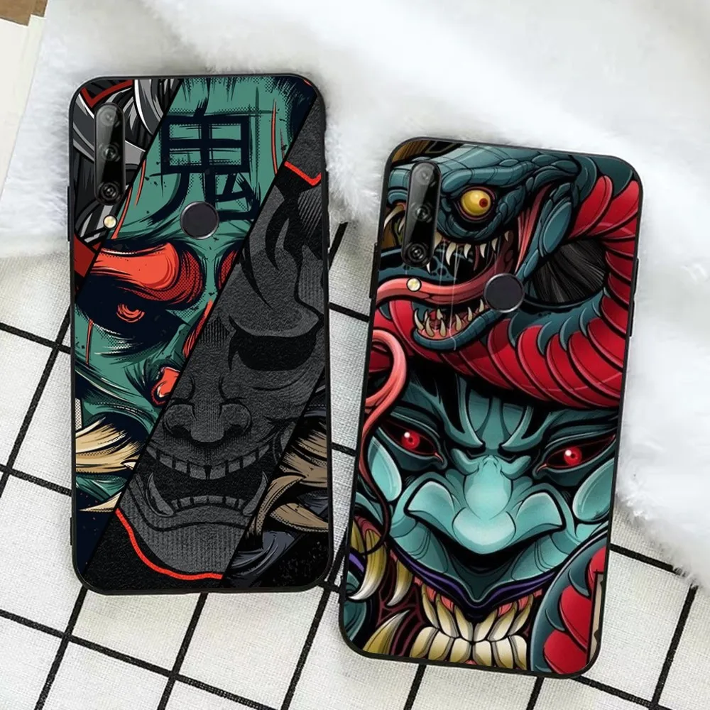 Funda de teléfono con máscara japonesa Samurai Oni para Huawei Honor 10 Lite 9 20 7A 9X 30 50 60 70 Pro Plus, funda de silicona suave