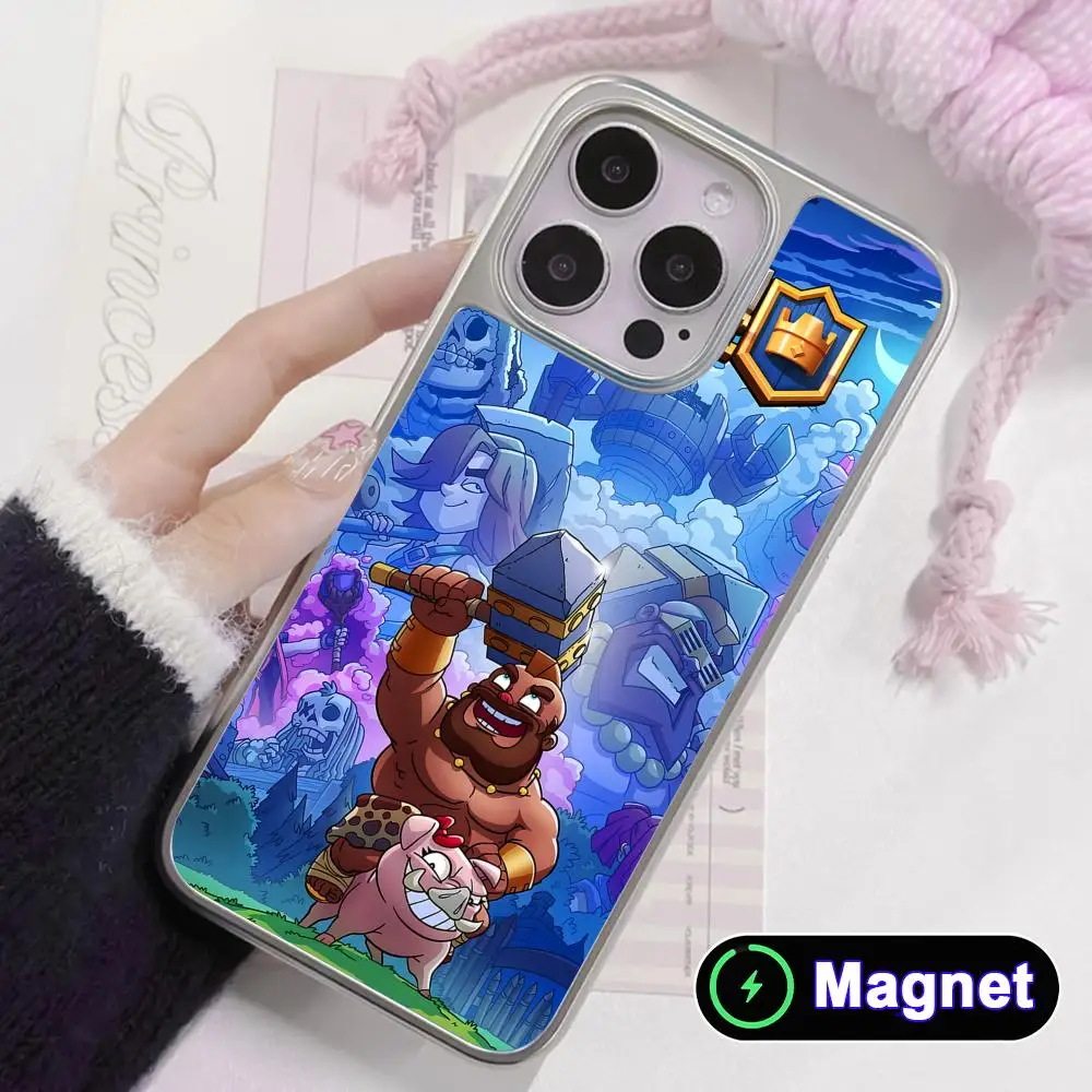 

Чехол для мобильного телефона Game Clash Clans с серебряным покрытием Magsafe для iPhone 17 16 15 14 13 12 11 Air Pro Max Plus, цветной чехол