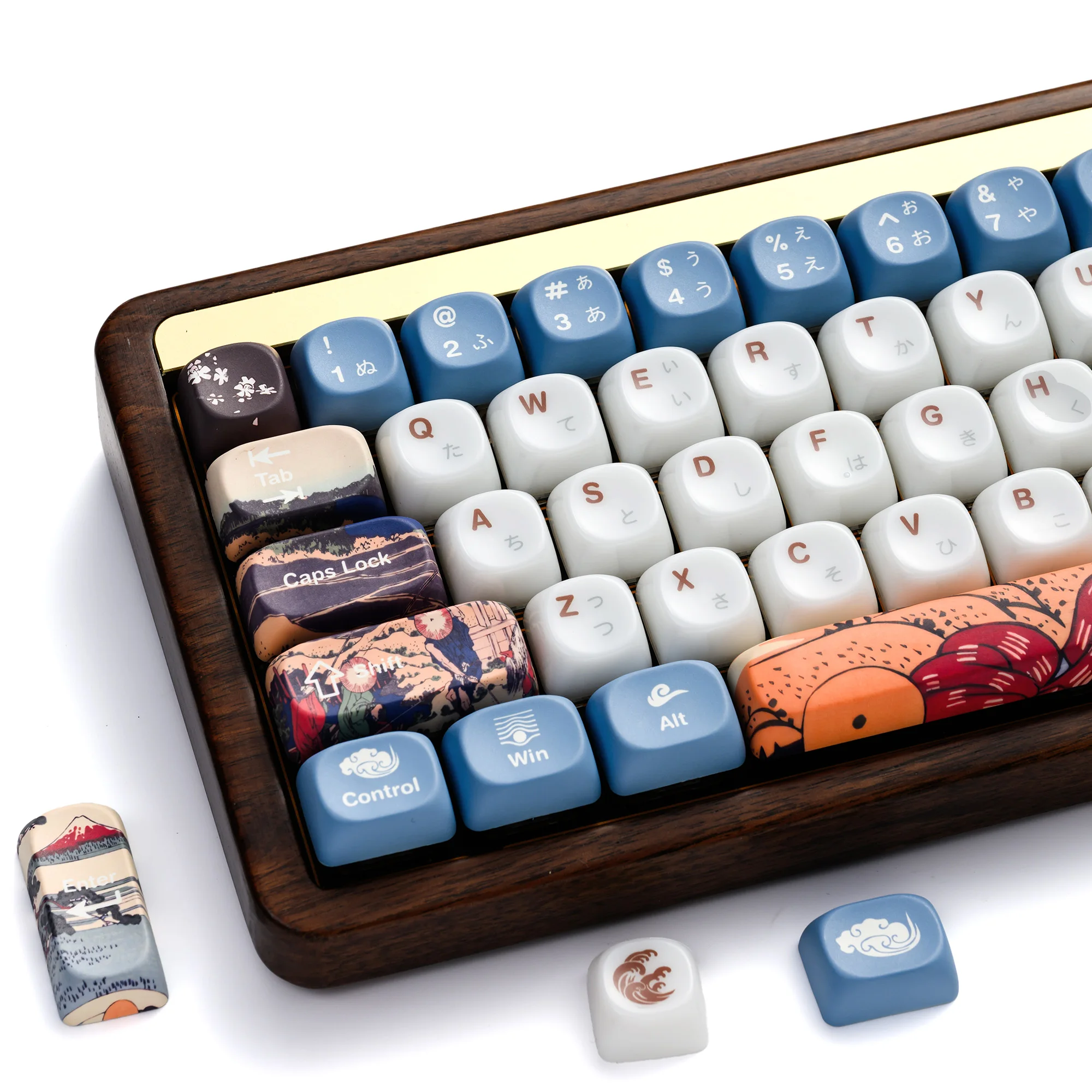 XVX MOA Keycaps Japanese 75 Percent 5 Side Dye Subbilimation PBT Key Cap Ceramic Glaze Coating Smooth Keycap 132 Keys