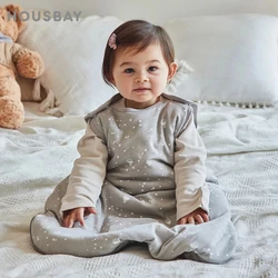 Sacos de dormir para o bebê 0-24 meses anti-kick cobertor infantil colcha sleepwear 2.5tog estrelas impressão 100% de primavera colete de algodão sleepsacks