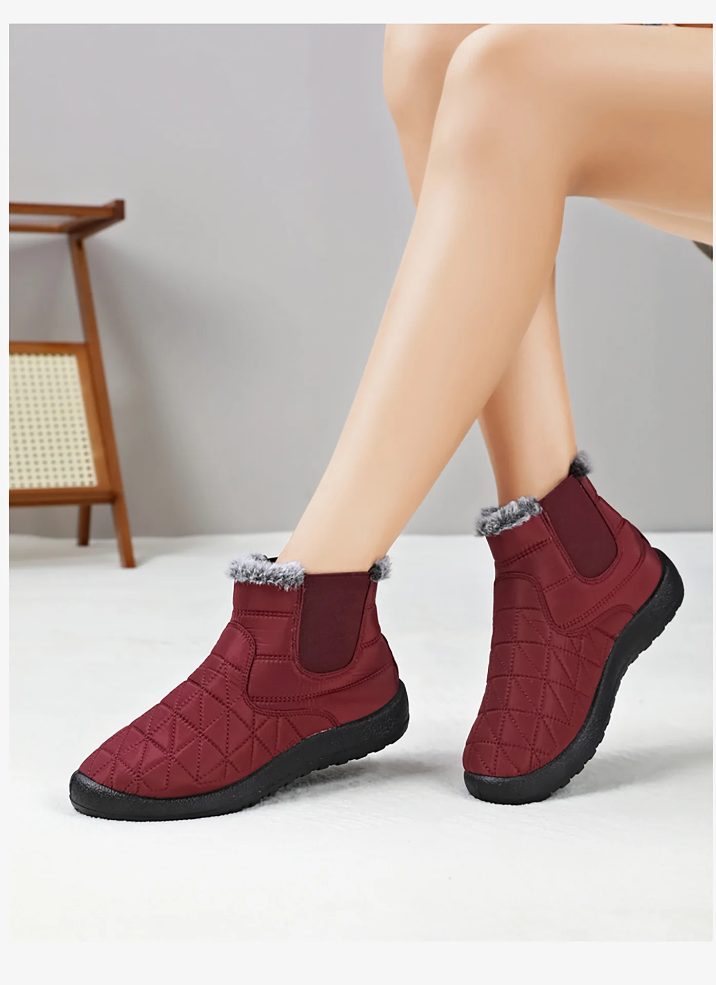 

Women's Short Ankle Bootie Ins Popular Autumn and Winter Boots Warm Unisex Short Boots Shoes Outdoor Snow Bootie