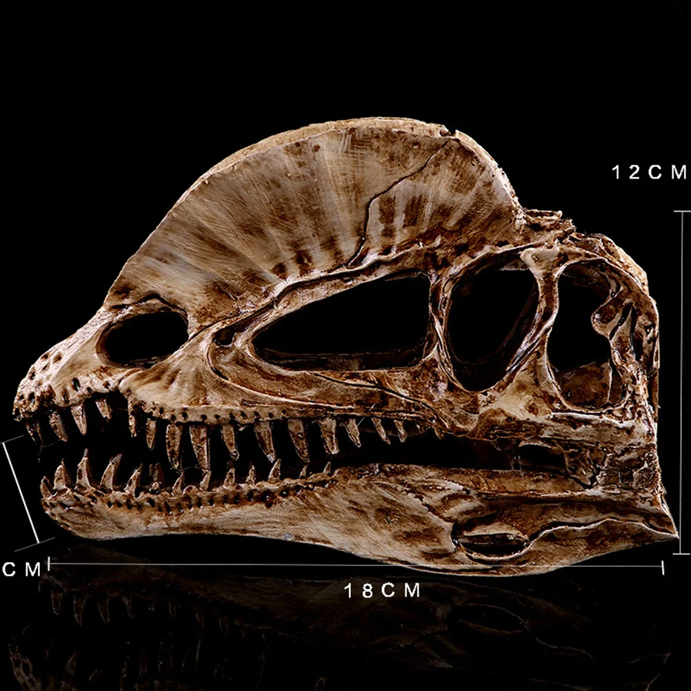 

1Pcs Resin Dinosaur Skull Ornaments Unique Horror Decoration for Home Cafe Dessert House Aquarium Landscape Festival Gift