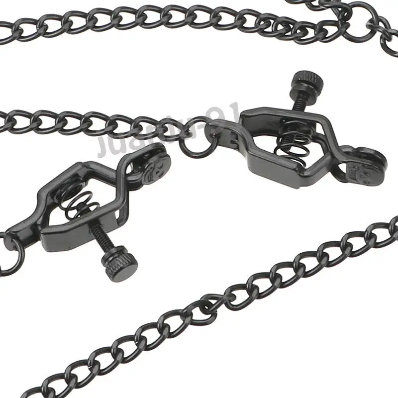 Metal Restrained Chest Clip Chain Through Toes Thumb Cuffs Handcuffs Khoá Dương Vật Chastity Belt