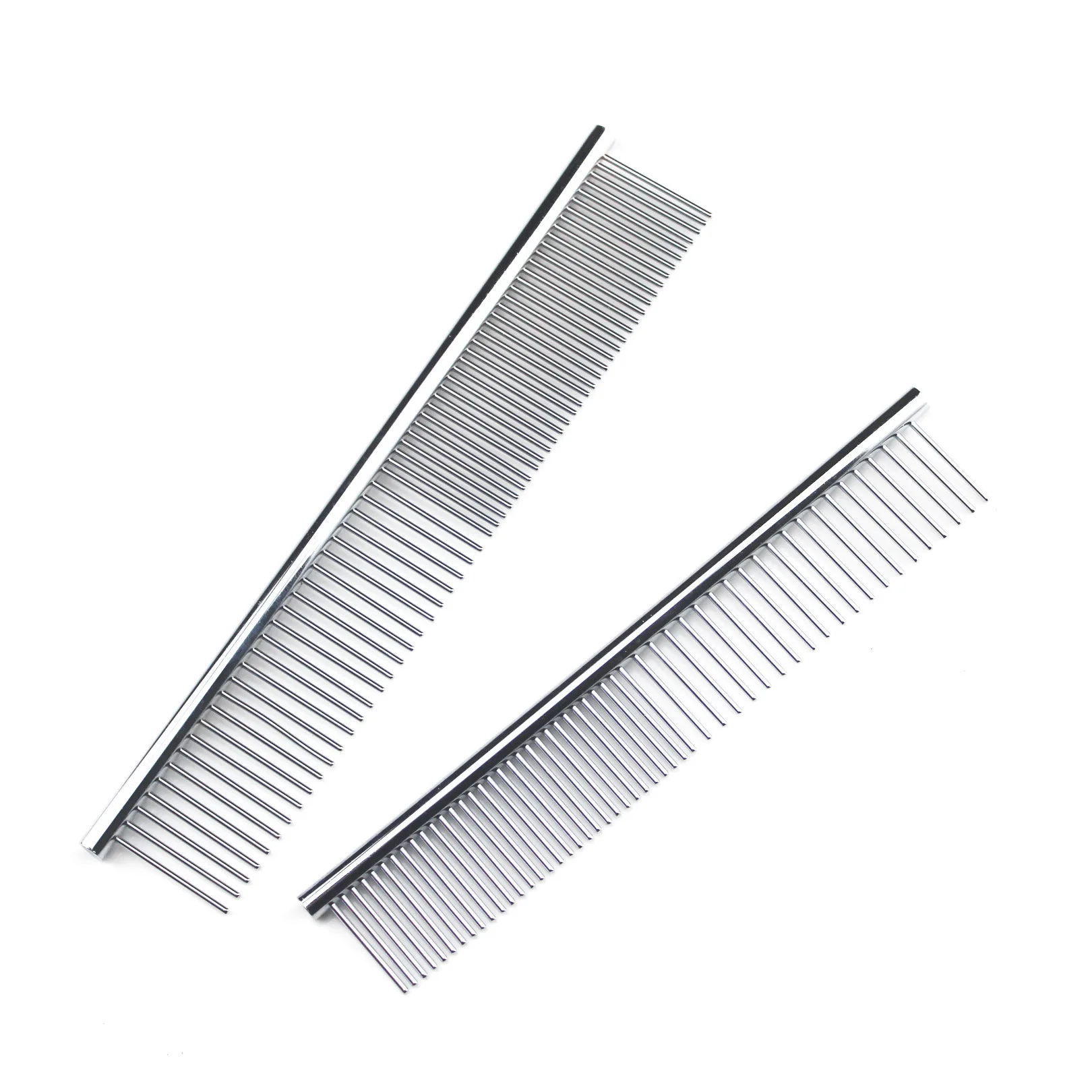 Stainless Steel Pet Grooming Comb Dog Comb Steel Comb Silver Cat Hair Removal Comb Double-sided Comb Pet Supplies Wholesale