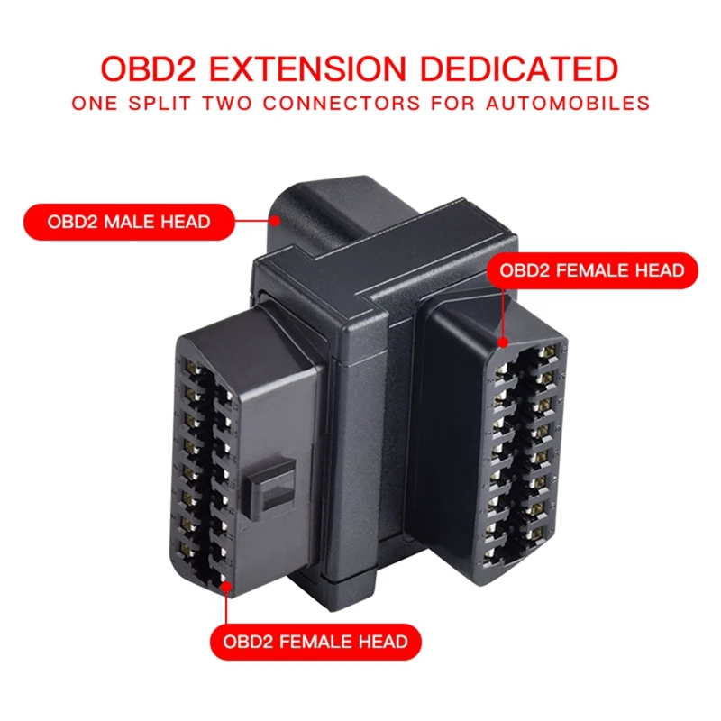 Car Mini OBD2 One Minute Two Extension Cable Automotive Universal 16-Pin Core Splitter Connected To Obd Devices