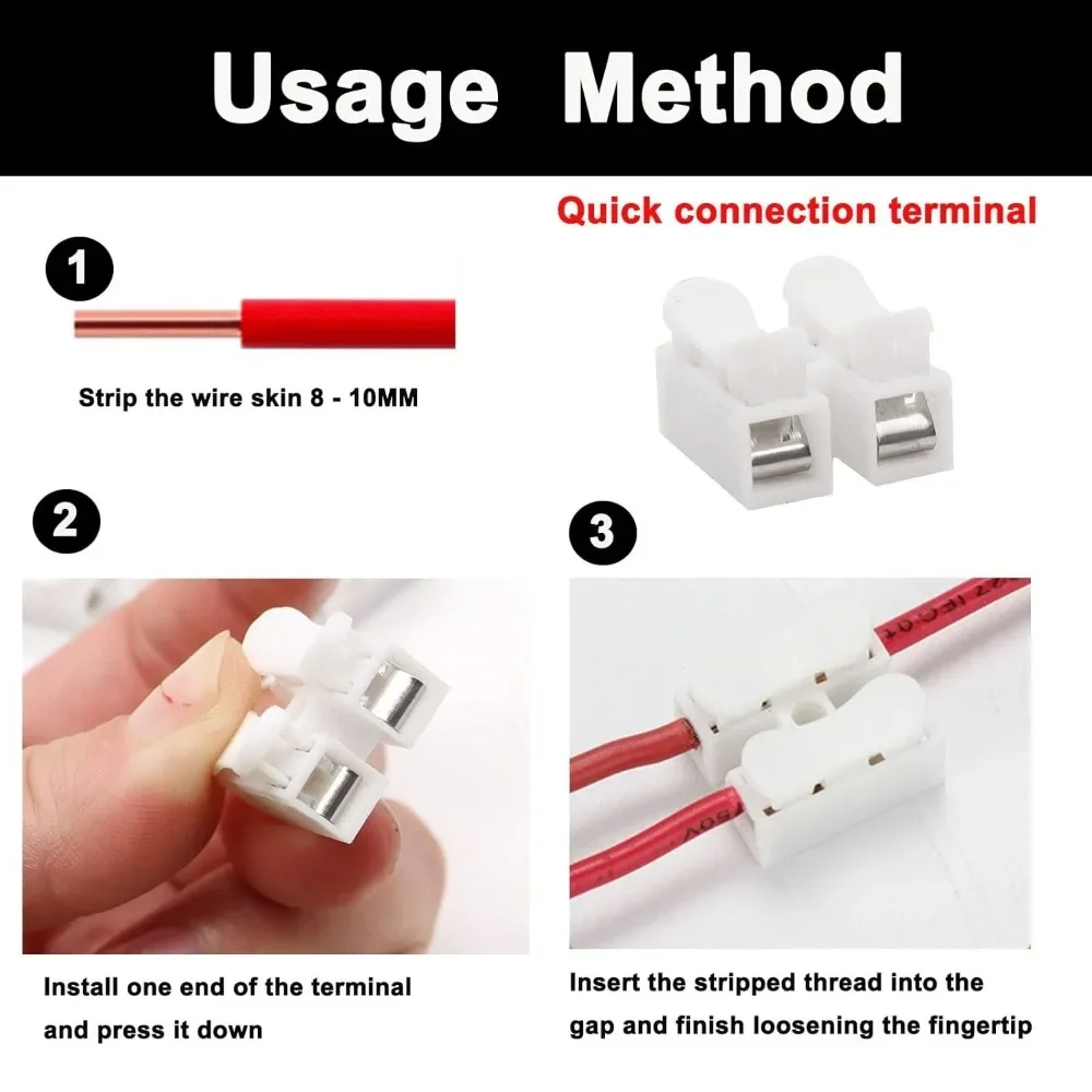 Spring Quick Connector Cable Wire Push Connector Wire Cable Clamp Terminal for Lighting and Automotive Wiring Electricity