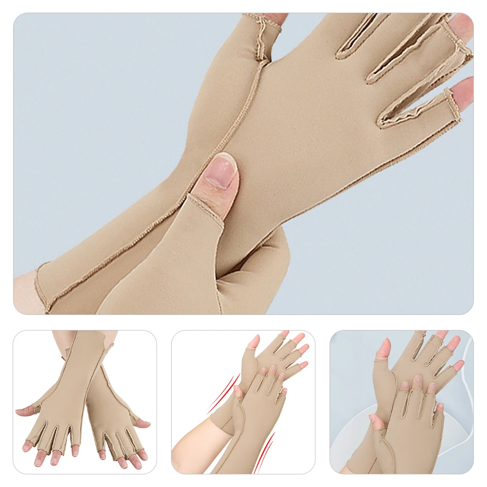 

Sports Protective High Elastic Half Finger Yellow S Mesh Workout Fitness Cycling Compression Gloves for Men Women