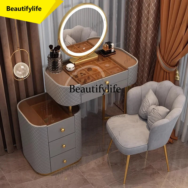 M9344  Transparent Desktop Dressers Drawer Creative Dresser Modern Wrought Iron Frame Machine Dressing Table Nordic Bedroom