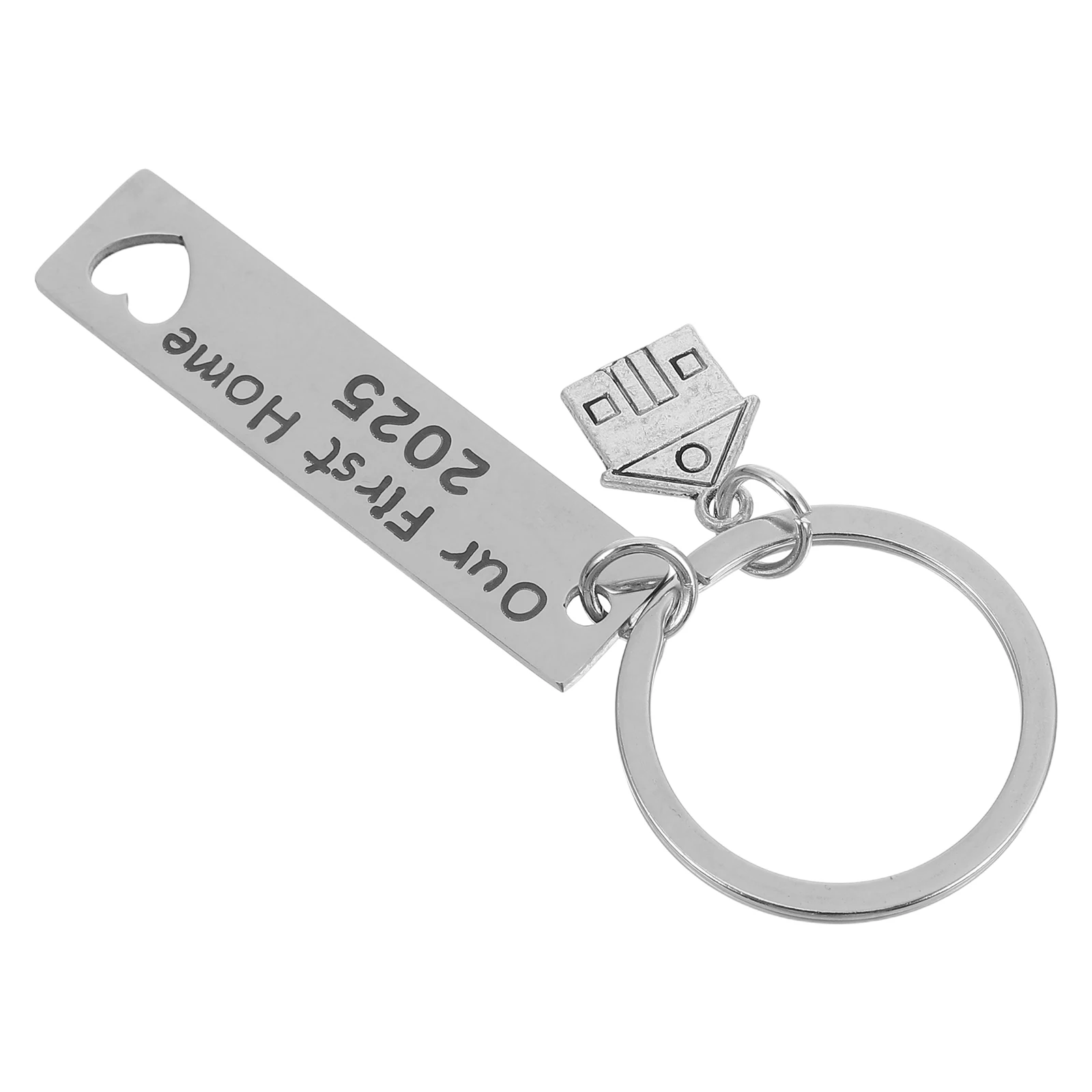 

Cute Charms Keychains Stainless Steel Portable Couple Bag Decor Housewarming Present Metal Keyring Home Office