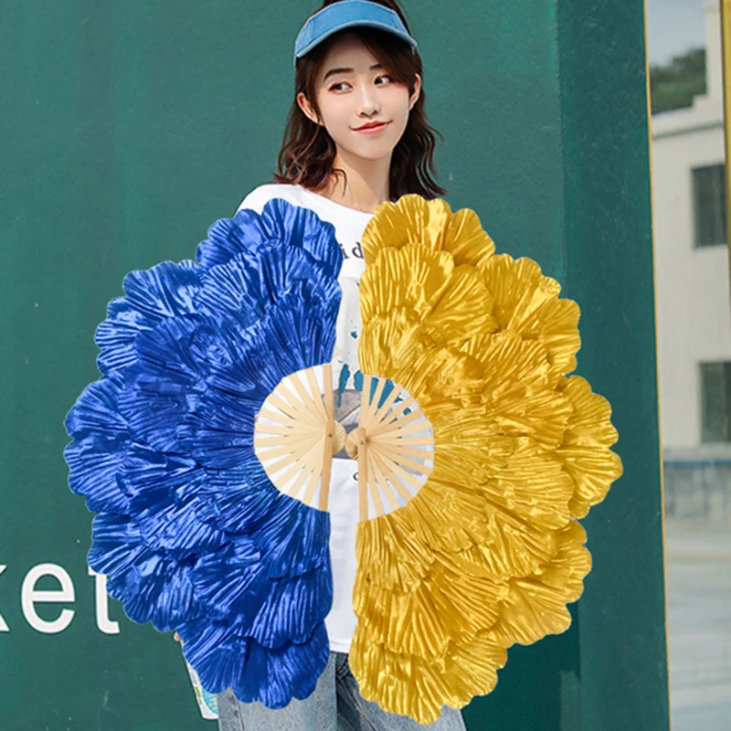 Dance Prop Petal Fan  Stage Props Double Leaf Fans Props Fan For The Christmas Party Singing And Dancing Performance Products