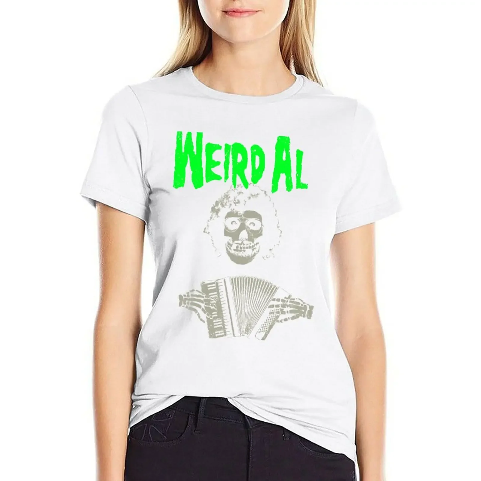 Weird Al meets the Misfits with Accordion T-shirt hippie clothes plus size tops Womens clothing