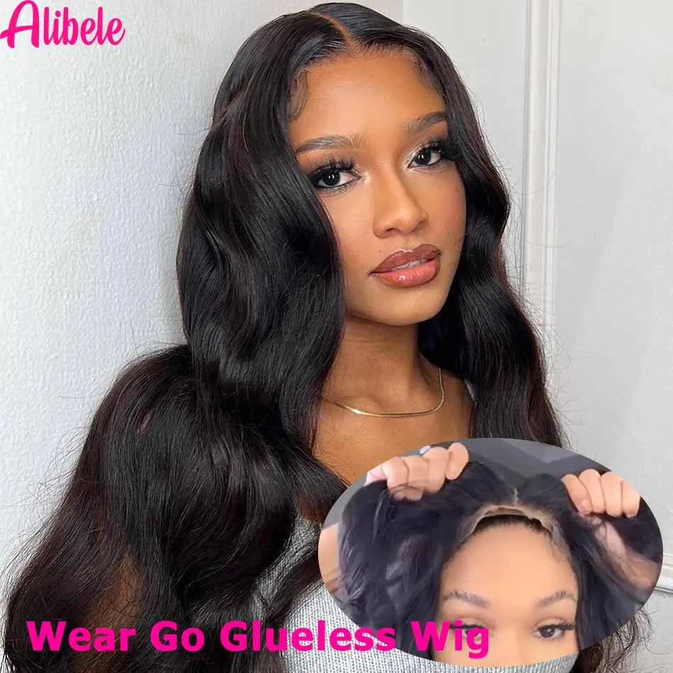 Wear And Go Glueless Wig Body Wave Human Hair Wig 7x5 HD Lace Frontal Wigs For Women Pre-Plucked HD Lace Front Wigs Bleach Knots