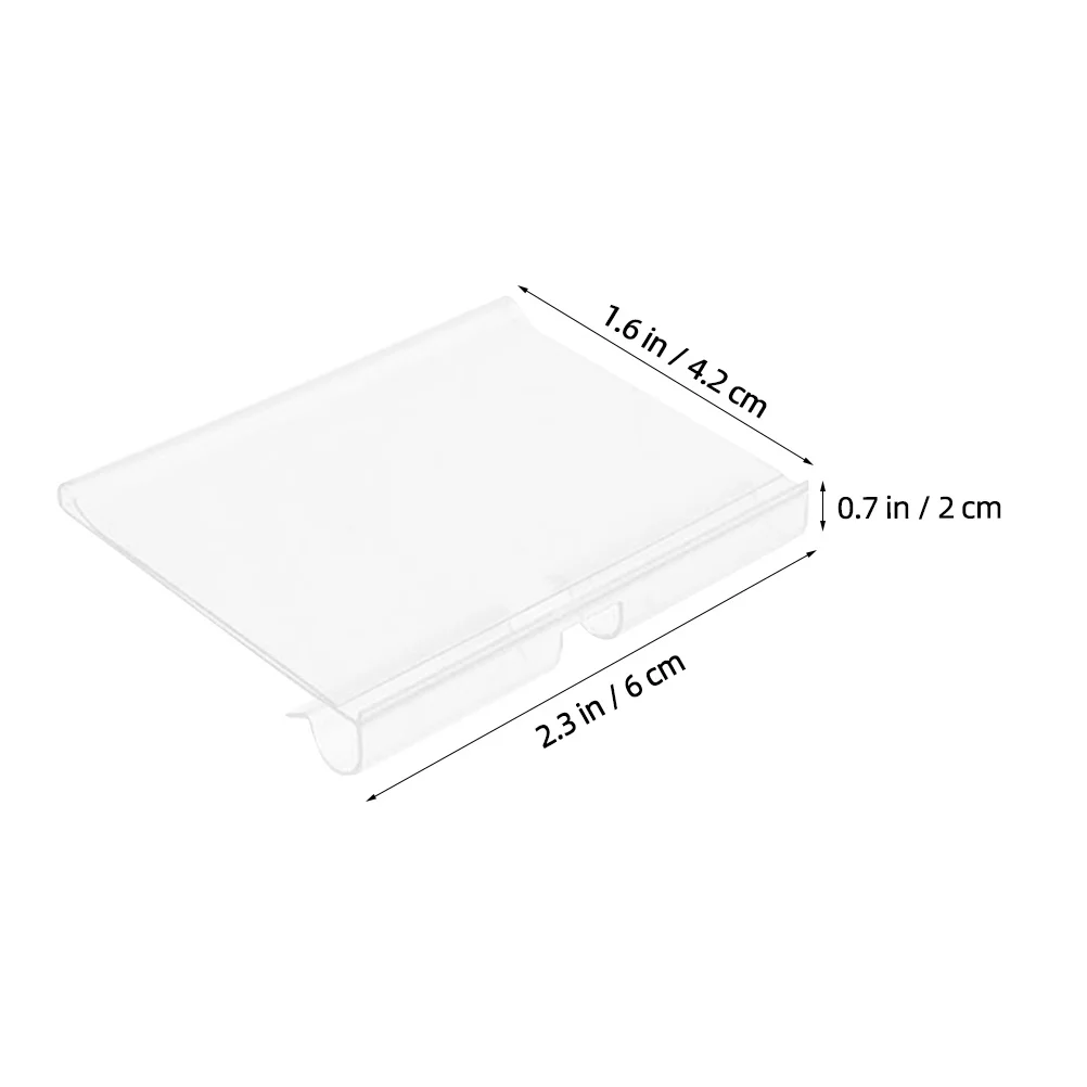 100 قطعة حامل ملصقات الرف الشفاف عرض علامة متينة سهلة التركيب حامل علامة البيع بالتجزئة حامل السعر حامل التسمية #6