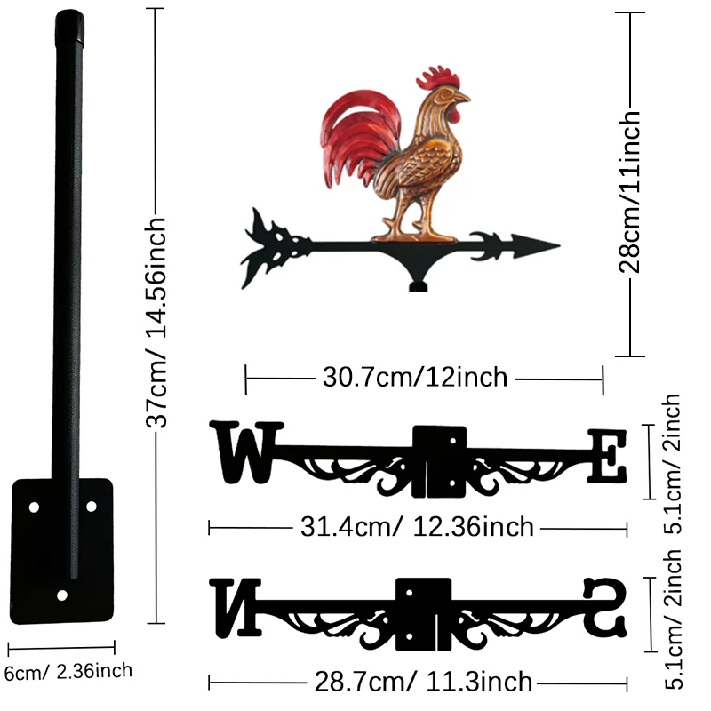 Cross-Border Trend Indicator, Colorful Ironwork Peacocks Roosters Eagles Wolves Dogs Cats Owls, Horses, Animal Garden Decoration view 6