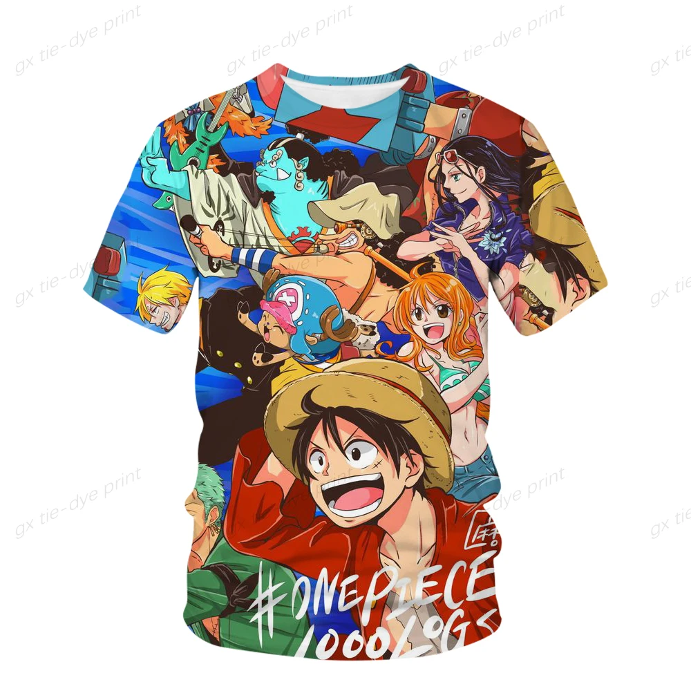 

2025 Fashion Kid Anime One Piece Luffy T Shirt Boy Clothing Kids Boys Tshirt Children T-shirt Summer Short Sleeve Tops Cool Tees