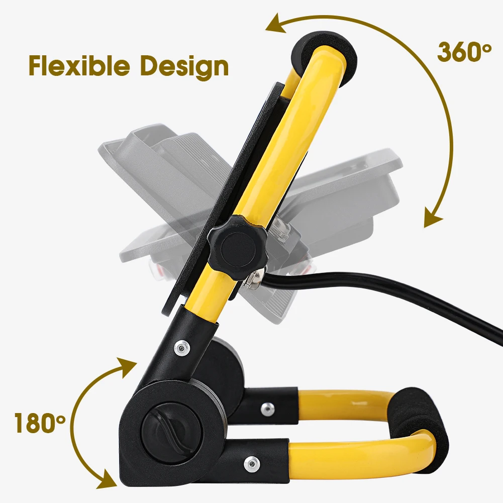 LED Work Light Portable LED Flood Light Portable LED Flood Light IP65 Waterproof Spotlight 5M Wire Plug Emergency Lights Stand