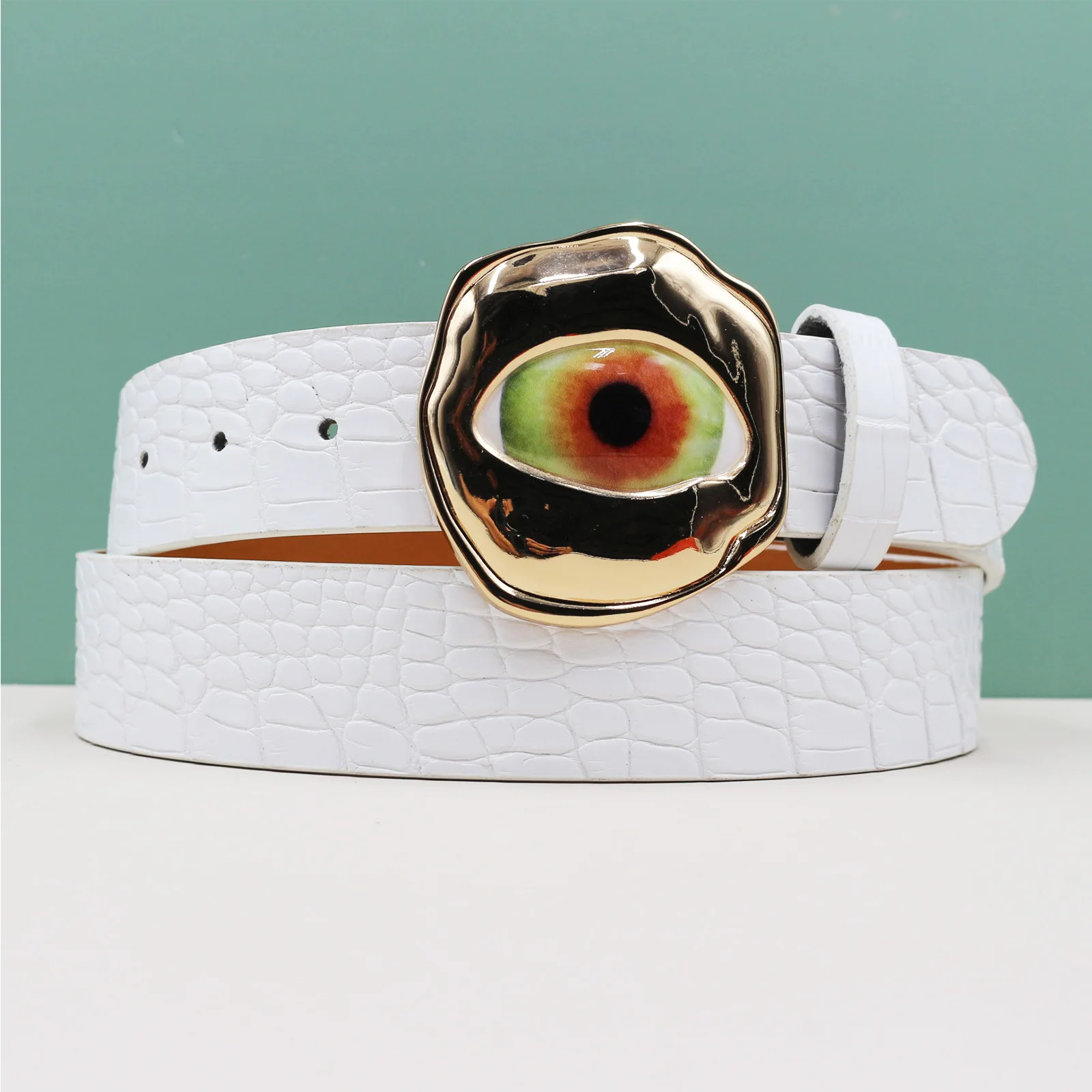 

Уникальная пряжка для ремня в форме глаза в стиле Y2K, ремни для мужчин и женщин, ковбойский ремень в западном стиле, роскошный ремень для джинсов, брюк, платьев, пояс для одежды.