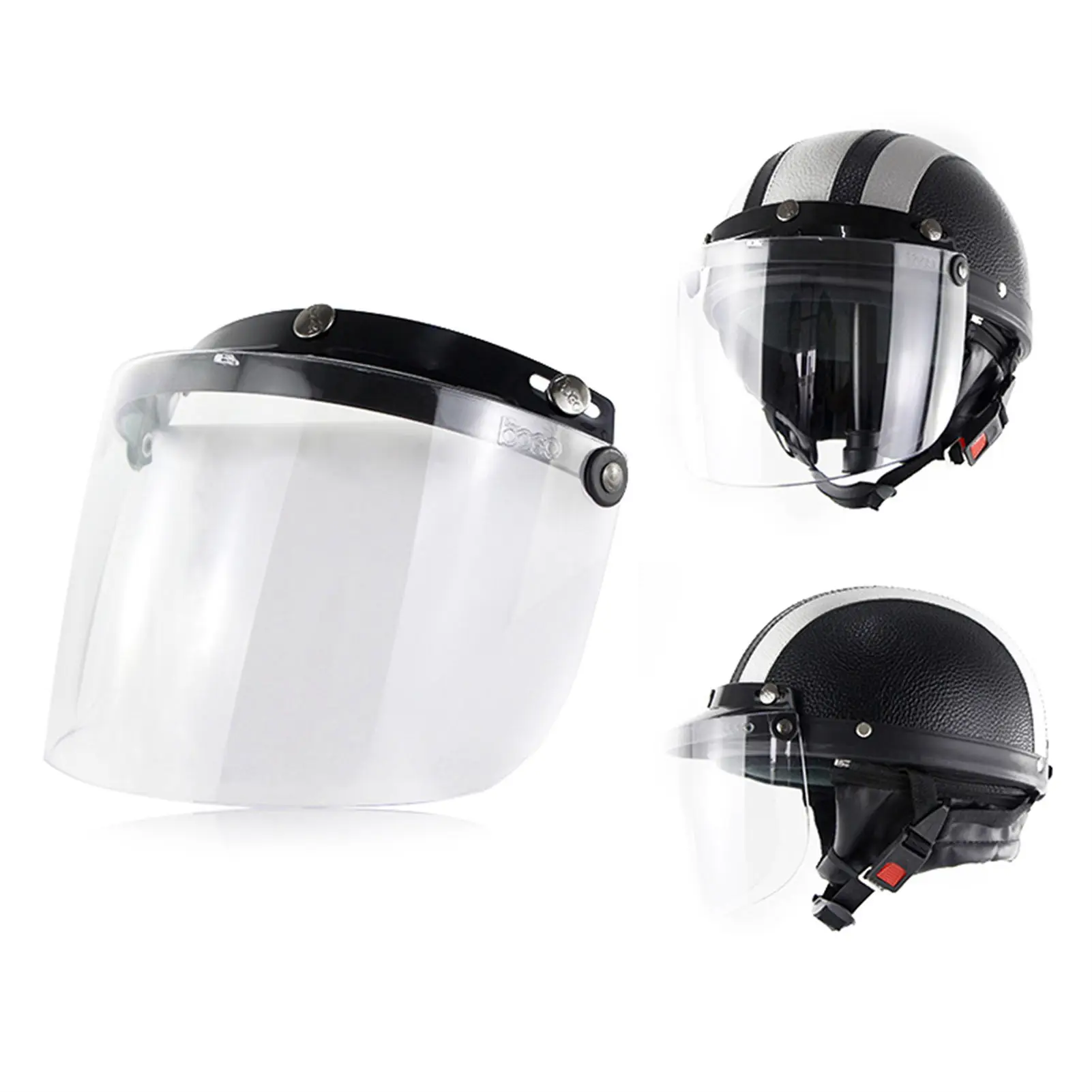 

Motorcycle 3-Snap Visor Lens Shield Sturdy Anti Dizziness Motorcycle Helmet Visor Lens Gift for Friends Family Members Neighbors