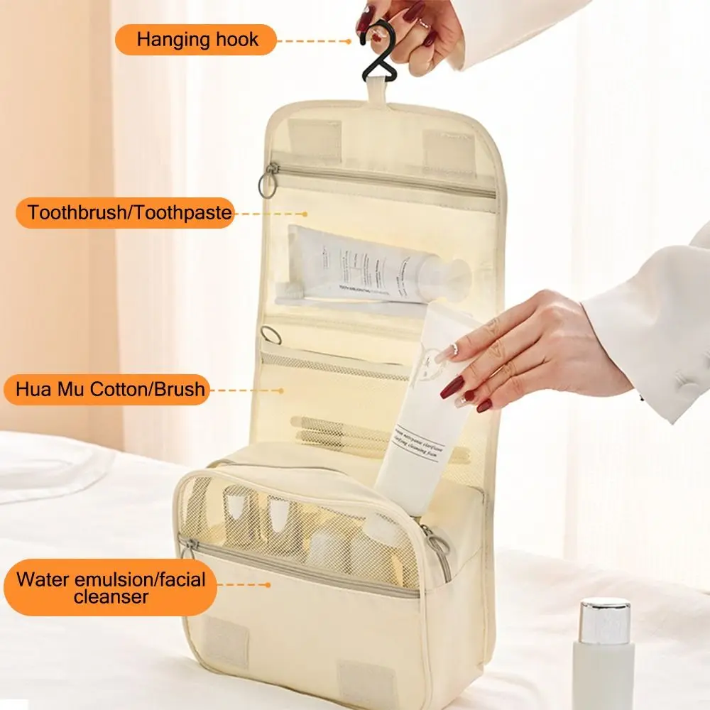 Multi-size Travel Organizer Storage Bag Dacron Beige Suitcase Subpackage Bag Foldable Compressible Visible Packing Bag