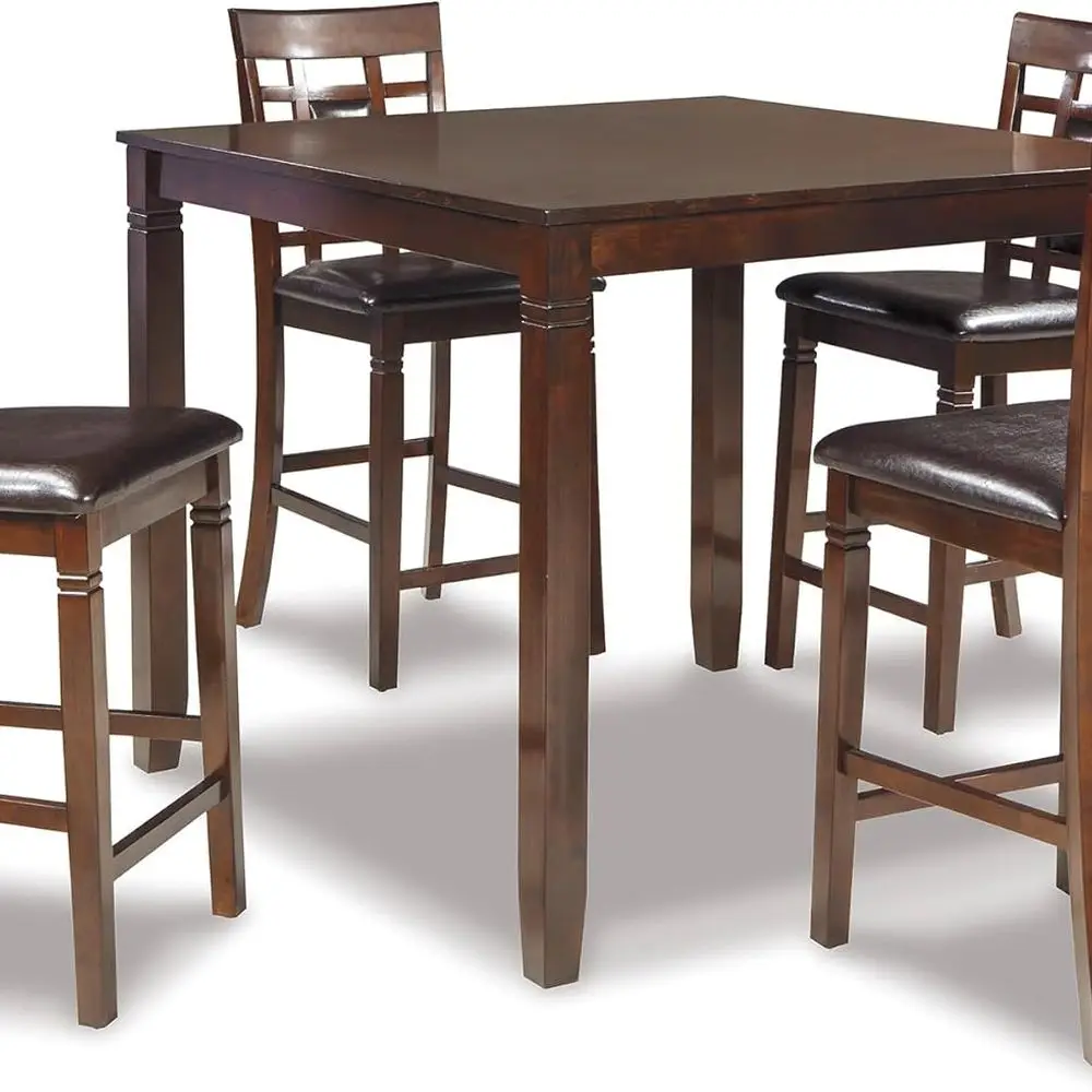 

Bennox 5-Piece Counter Height Dining Set with Table and 4 Barstools in Brown