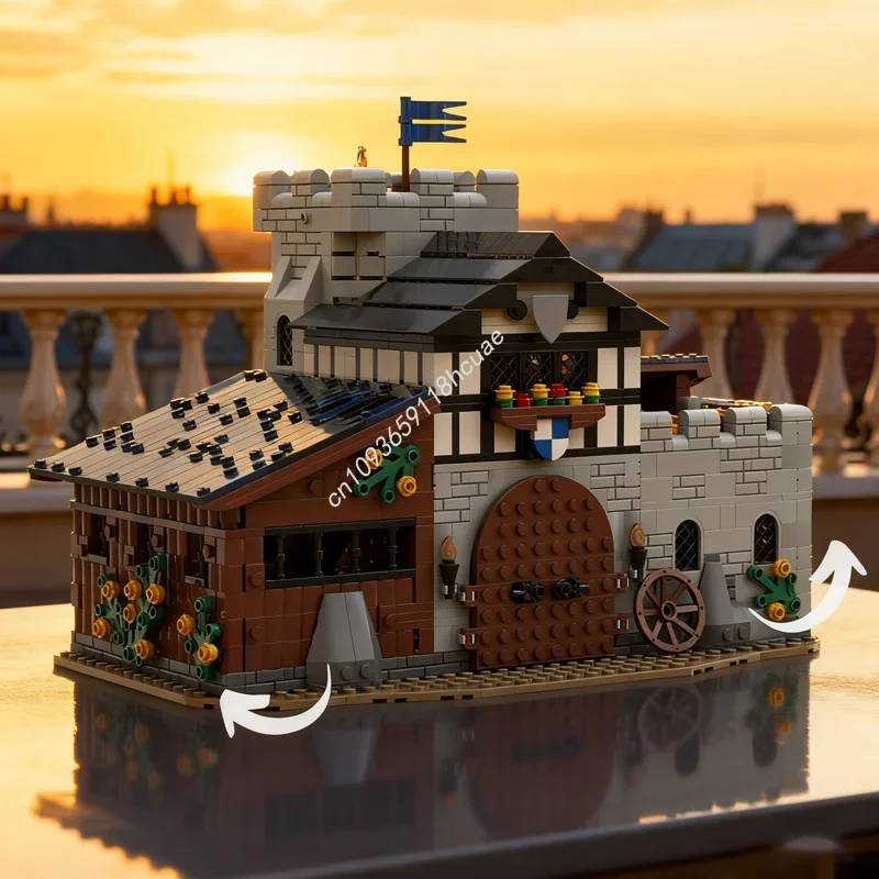 

1526pcs MOC Falcon S Stable Castle Black Model Building Christmas Gifts Blocks Construction DIY Education Toy Brick Birthday