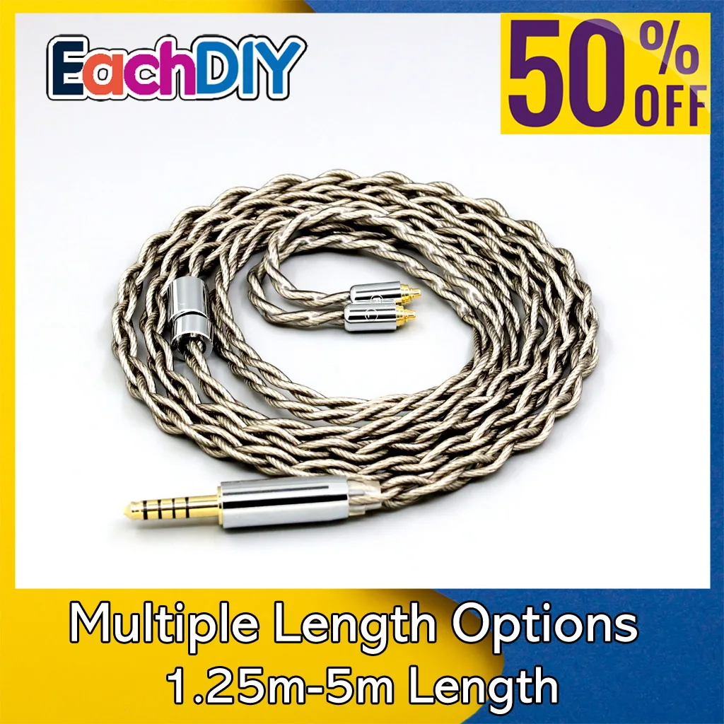 كابل سماعة أذن من الفضة النقية بنسبة 99% + جرافين مطلي بالفضة لـ AKG N5005 N30 N40 MMCX LN007950