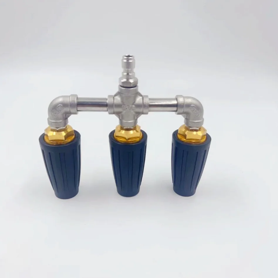 High pressure cleaning machine Lotus rotating aluminum alloy multi-pass nozzle 4000PS bark peeling machine nozzle