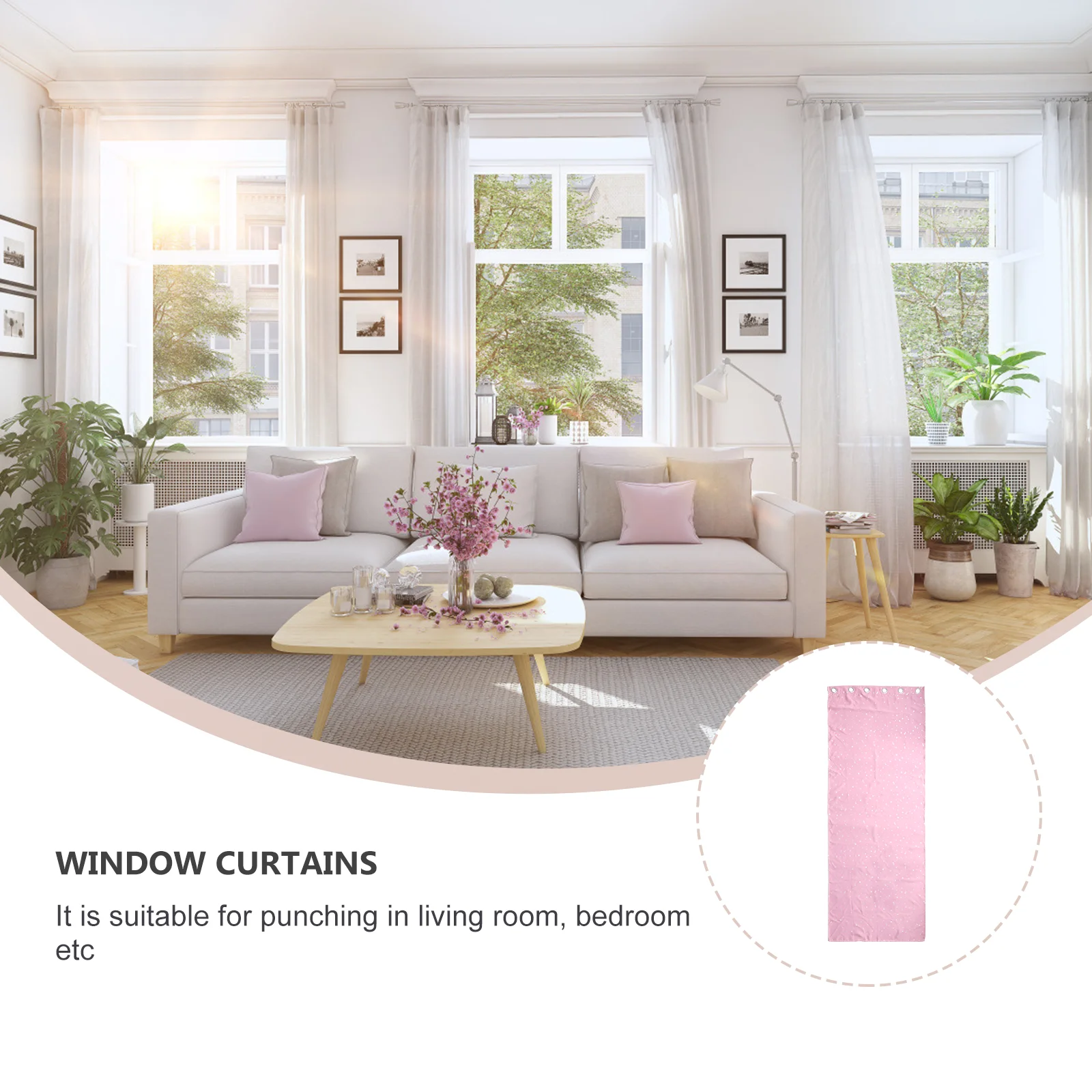 

Window Curtain Blackout Silver Stars Moon Heat Insulation Punching Baby Room Curtains Privacy Sliding Door