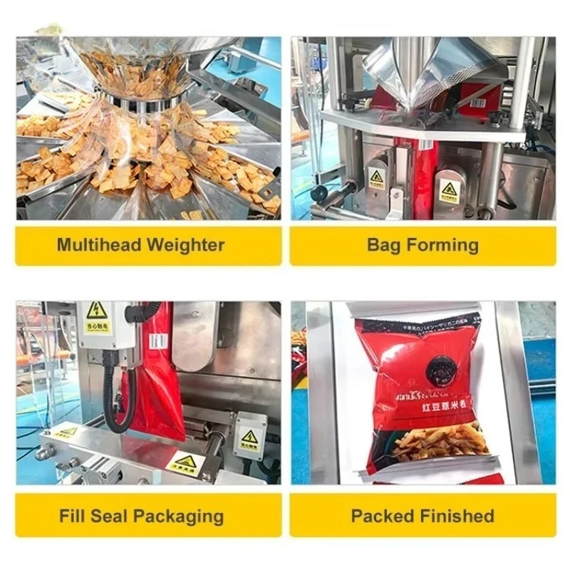 Automatic Vertical Packaging Machine For Potato Banana Chips Puffed Snack French Fries Weigh Bagging Equipment