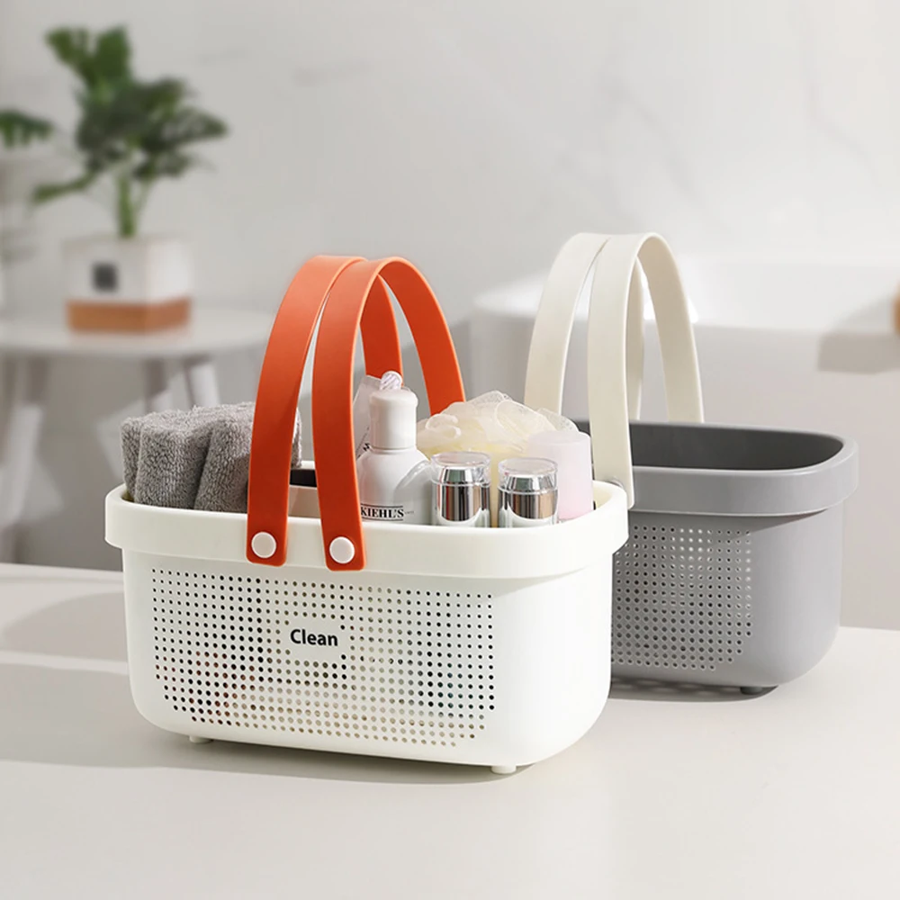 Plastic Storage Baskets with Handles, Shower Caddy Shelf Organizers Basket for Bathroom, Kitchen, Dorm Room basket Bathroom