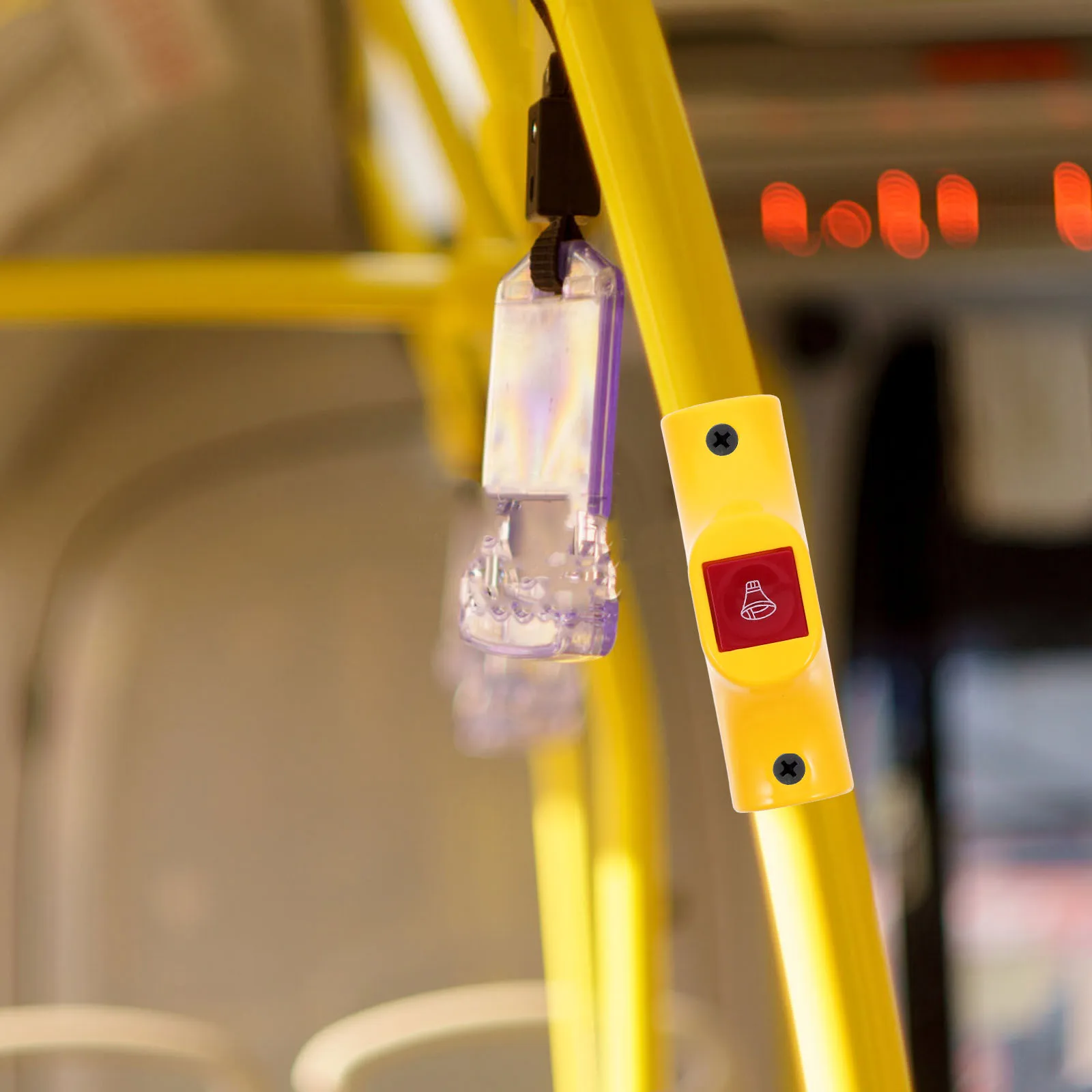 Bus Stop Alert Button Durable Reminder System Easy Installation Exit Doorbell Handrail Round Bell Notification Device