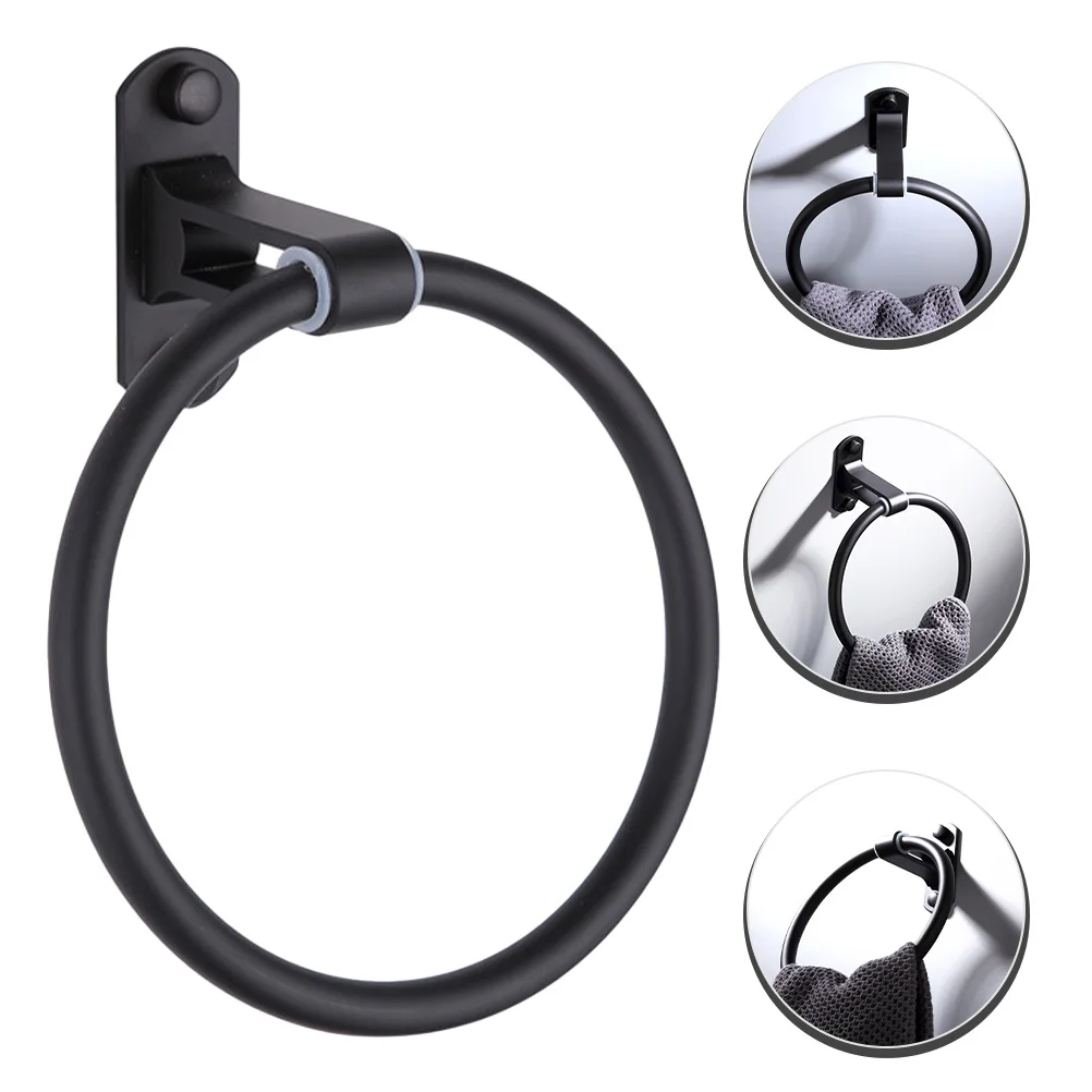 

Wall-Mounted Towel Ring Premium Space Aluminum Waterproof Rustproof Bathroom Towel Holder For Home Kitchen Decor Accessory
