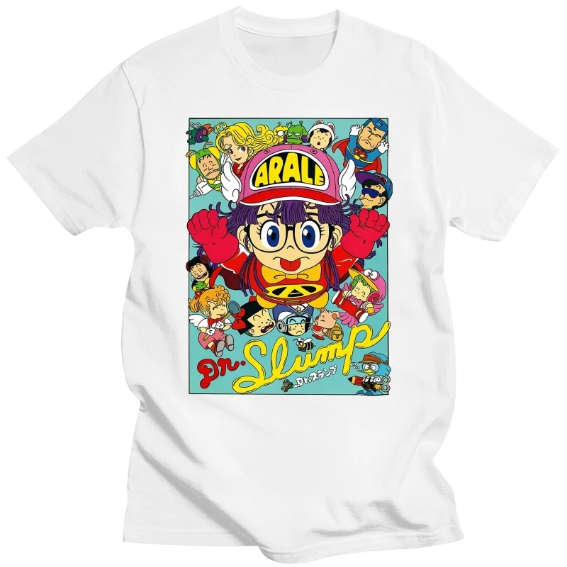 Men Women's Shirts Arale Dr.Slump Cartoon Merch Vintage Cotton Short Sleeve T Shirts Round Neck Clothing Christmas Gift