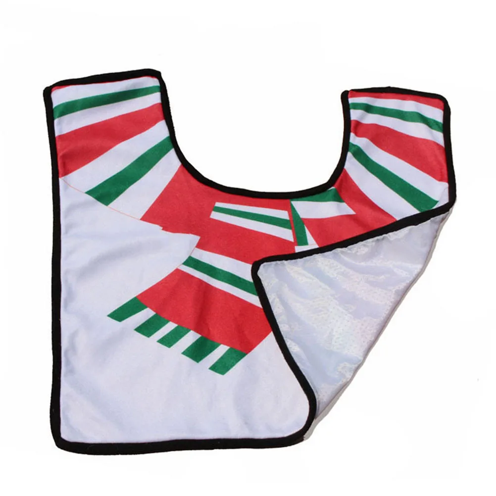 

Snowman Themed Toilet Set Bathroom Mat U Shape Rug Seat Cover Tank Lid Cover Christmas Decor Accessory Bathroom Rug