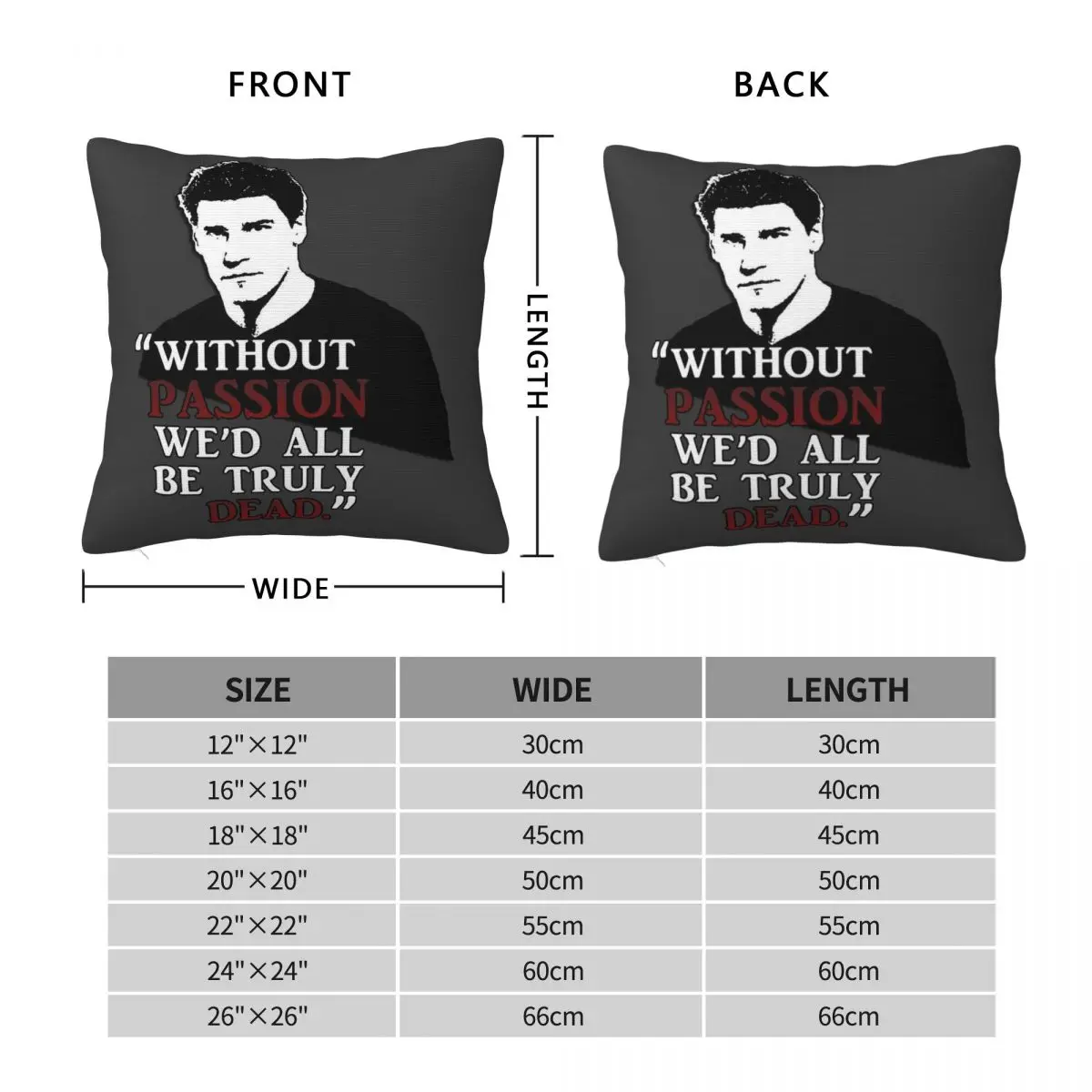 Buffy The Vampire Slayer Angel Passion Pillowcase Polyester Linen Velvet Pattern Zip Throw Pillow Case Sofa Seater Cushion Cover