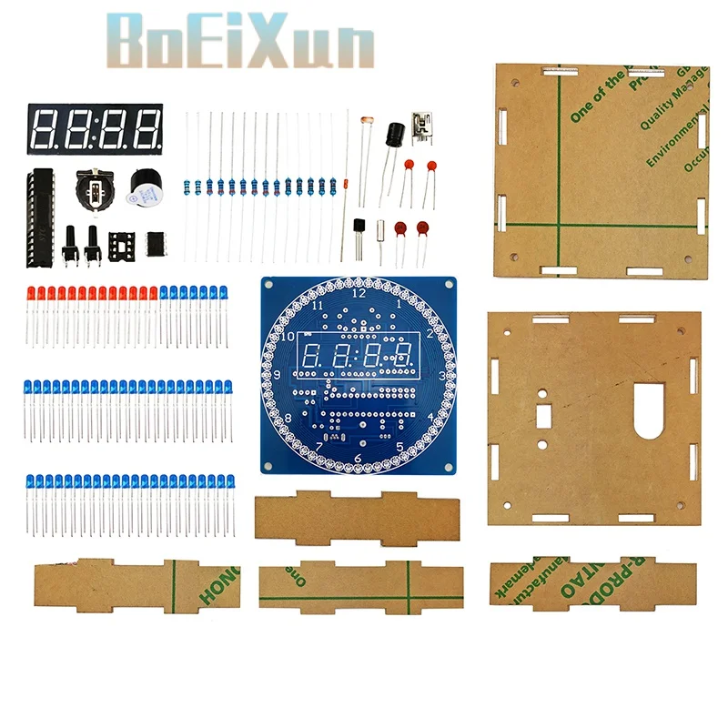 

1PCS DIY Rotating Digital LED Display Module Alarm Electronic Digital Clock Kit 51 SCM Learning Board 5V DS1302