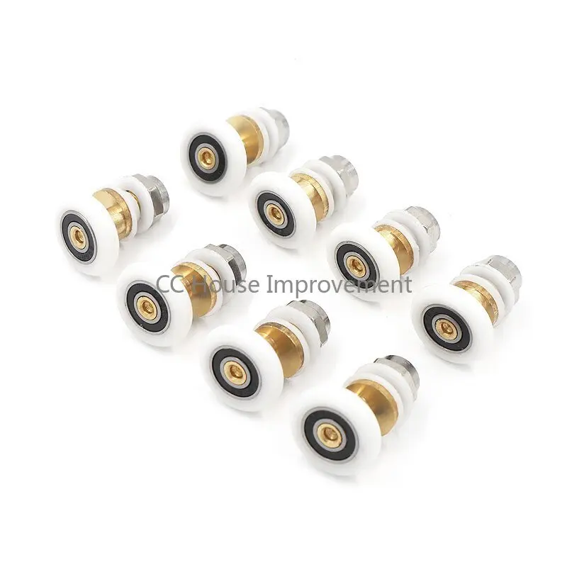 8 PCS 20/23/25/27mm Diameter Shower Glass Sliding Door Hanging Wheel Roller Bathroom Sliding Cabinet Eccentric Pulleys