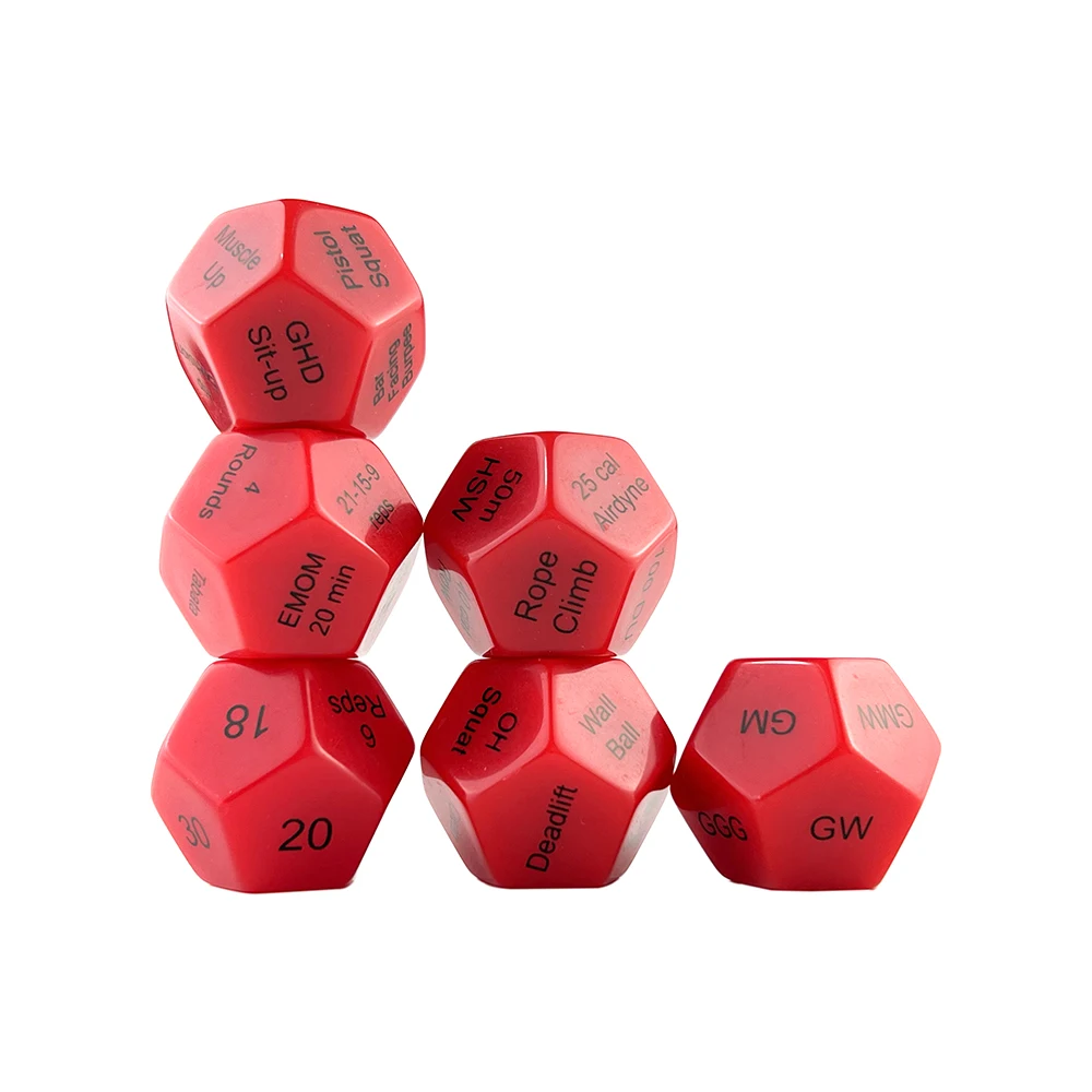 12 Sided Fitness Exercise Dice with Push Up Squat Lunge Jumping Jack Crunches