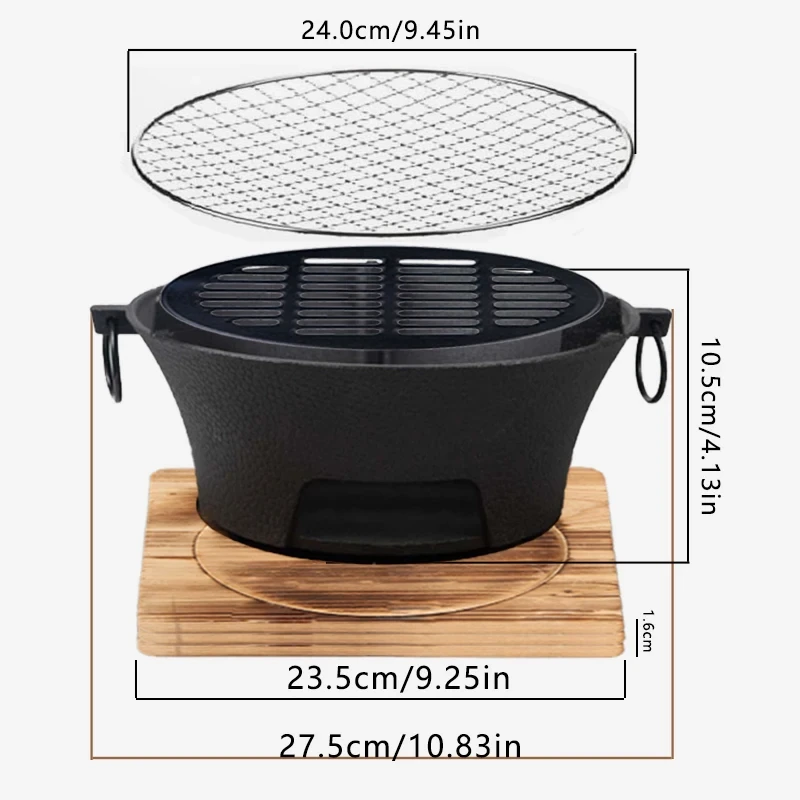 KL1 Cast Iron Oven Fireplace Charcoal And Alcohol Stove Barbecue Family Outdoor Picnic Water Tea Boiling Stove Garden Camping view 4