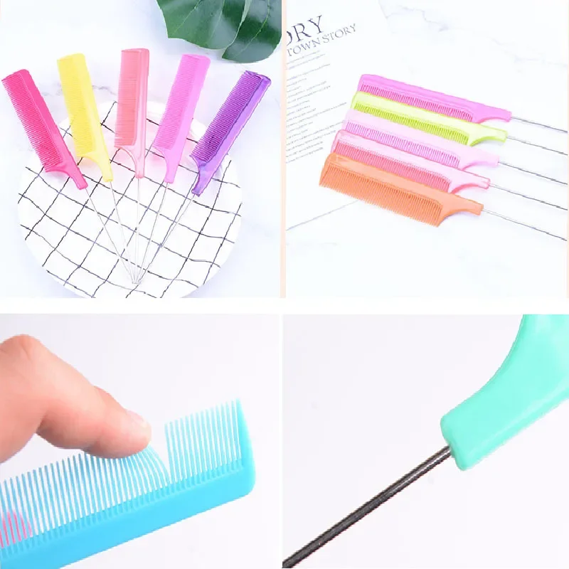 Professional Hair Cutting Barber's Combs Steel Needle Pointed Tail Anti-static Hair Dyeing Cutting Combs Hairdresser Accessories