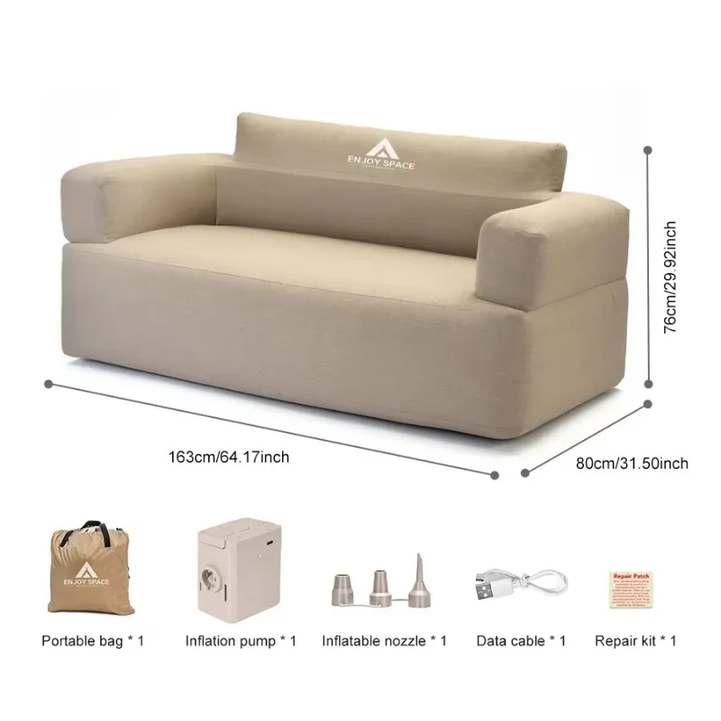 Easy Inflation Air Couch for Indoor and Outside Leisure Single Camping Sofa with Integrated Pump image 6