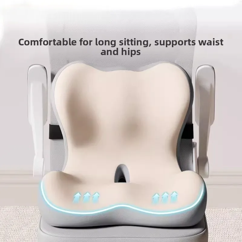 

Office Cushion Backrest Integrated Tailbone Pressure Relief Waist Support Pad L-Shaped Memory Foam Removable Cover