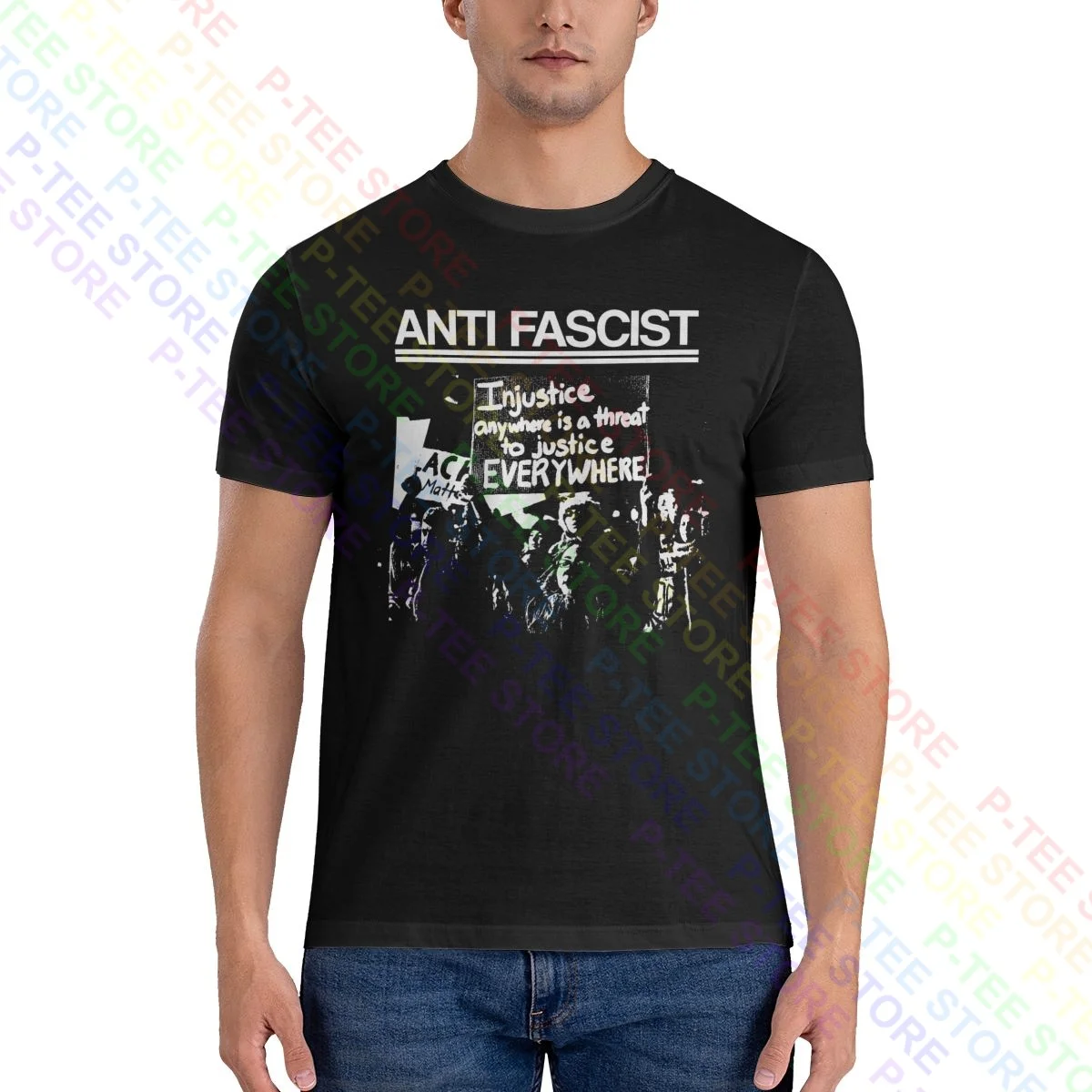 Anti Fascist Shirt T-shirt Cool Retro Vintage Best Quality Tee