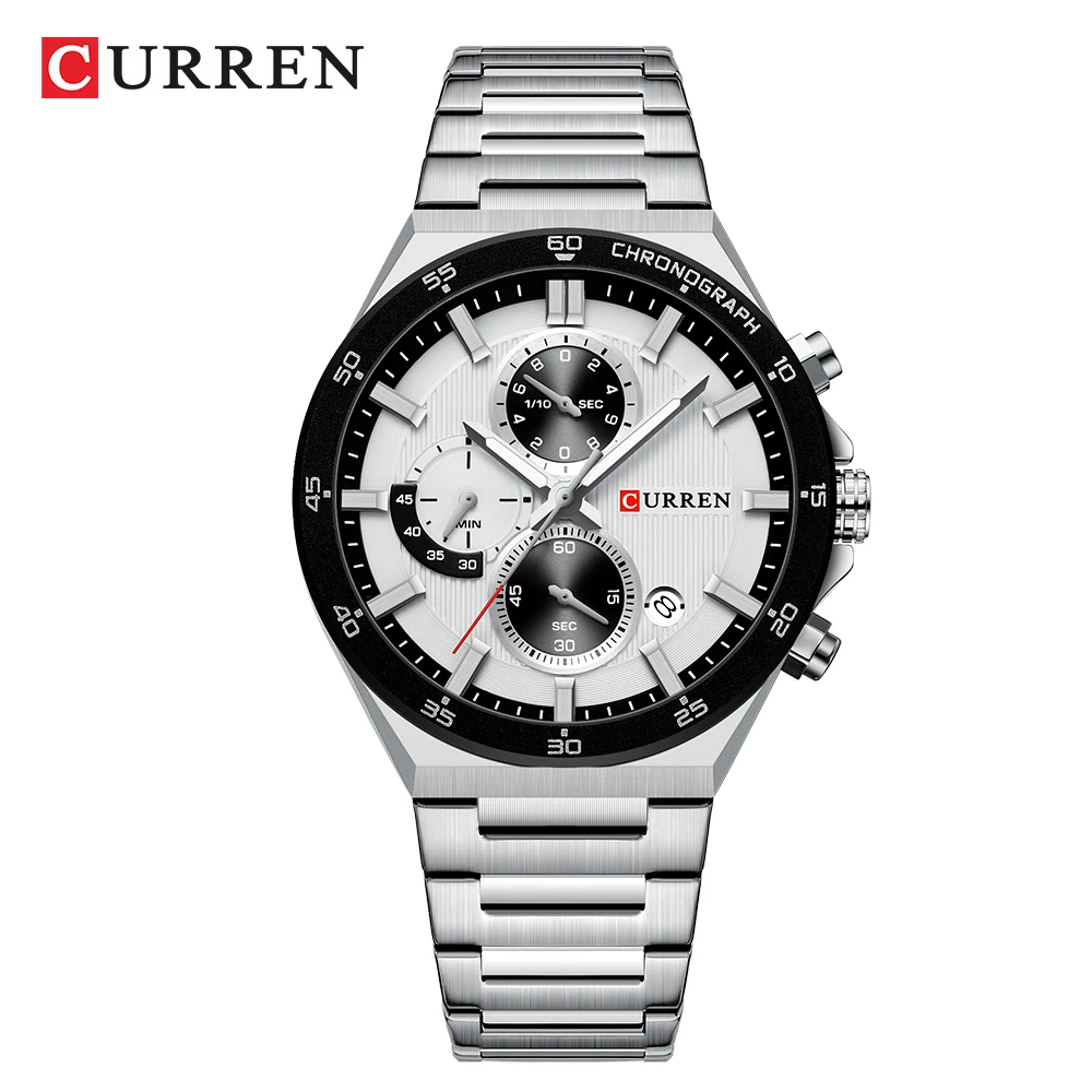 CURREN 8481 Men's Watch Original Multi Functional Chronograph Quartz Watch Waterproof Men's Night Light Gift Relógios Masculino