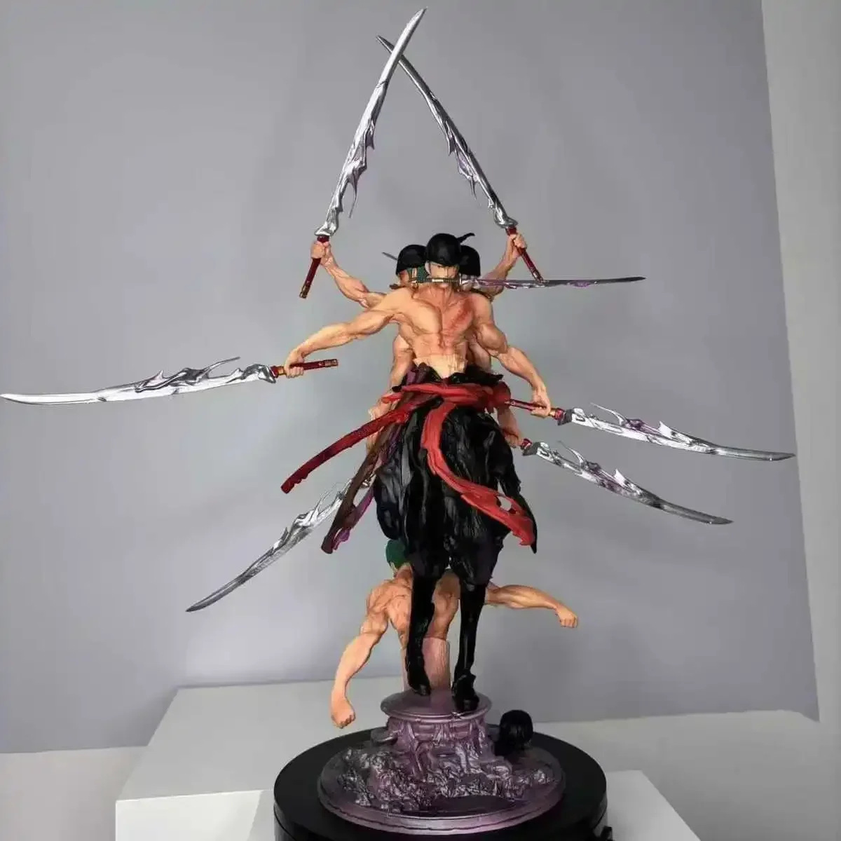 50cm One Piece Anime Roronoa Zoro Anime Figure Three Knives Flow Action Figures Collection Pvc Model Statue Toy Christmas Gifts