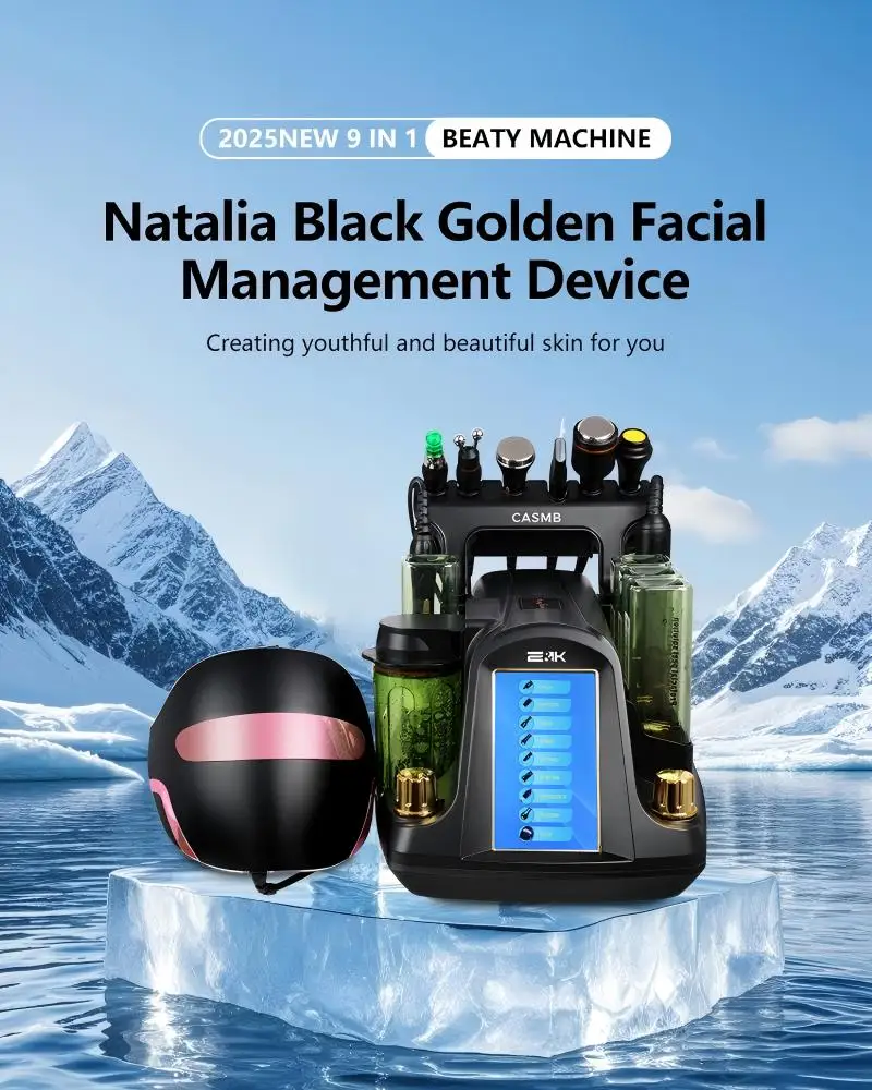 New 9 in 1 Hydro Dermabrasion Multifunction Aquafacial Jet Peel Hidra Machine for Deep Clean Spa Equipment for Salon