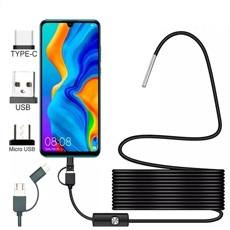 3.9Mm Android Computer USB Type C Interface Car Mini Probe HD1080p Sewer